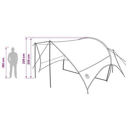 Camping tarp vandafvisende Grøn 550 x 400 x 230 cm