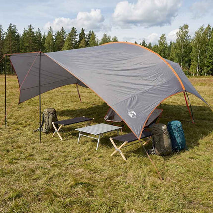Camping tarp vandafvisende Grå og orange 695 x 580 x 200 cm