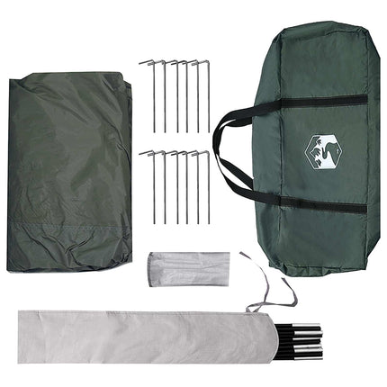 Camping tarp vandafvisende Army Grøn 695 x 580 x 200 cm
