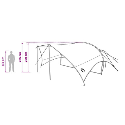 Camping tarp vandafvisende Army Grøn 695 x 580 x 200 cm