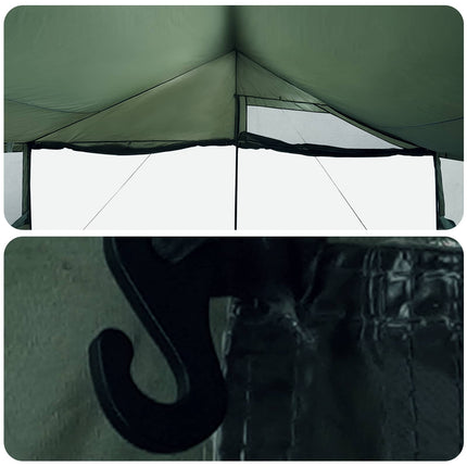 Familietelt Army grøn 600 x 400 x 268 cm Polyester og Stål