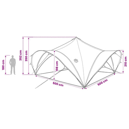 Party Tent Army grøn 500 x 500 x 350 cm Polyester og Stål