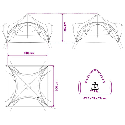 Party Tent Army grøn 500 x 500 x 350 cm Polyester og Stål