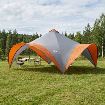 Party Tent Grå og orange 600 x 600 x 400 cm Polyester og Stål