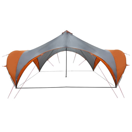 Party Tent Grå og orange 600 x 600 x 400 cm Polyester og Stål