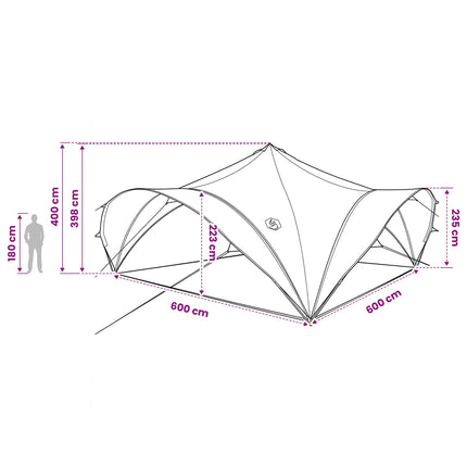 Party Tent Army grøn 600 x 600 x 400 cm Polyester og Stål