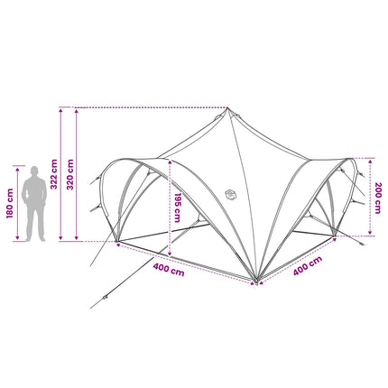 Party Tent Army grøn 400 x 400 x 320 cm Polyester og Stål