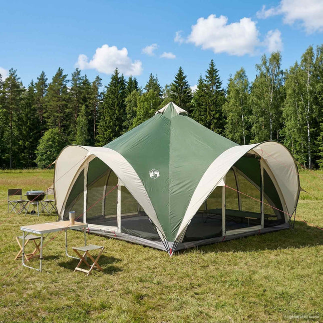 Tipi telt med tag Grøn 18-Personer Polyester og Stål