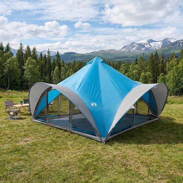 Tipi telt med tag Blå 18-Personer Polyester og Stål