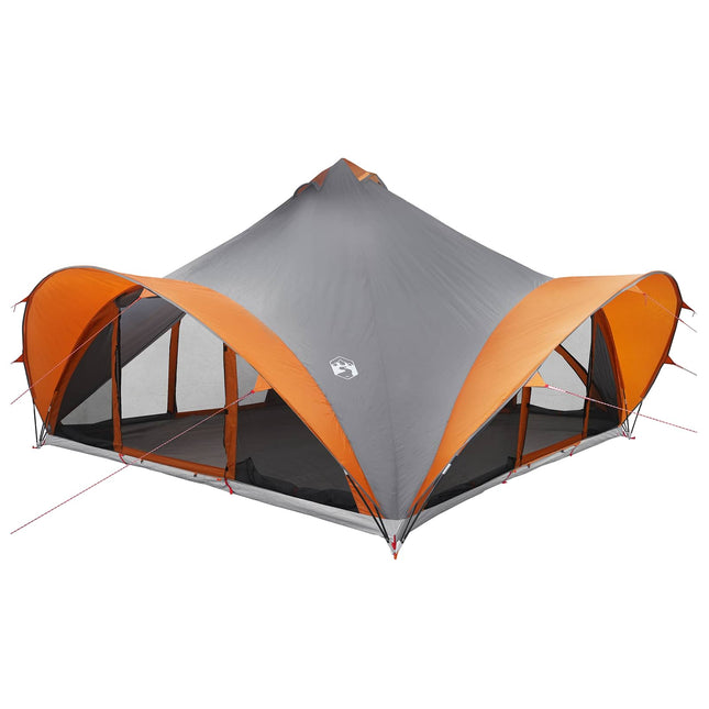 Tipi telt med tag Grå og orange 18-Personer Polyester og Stål