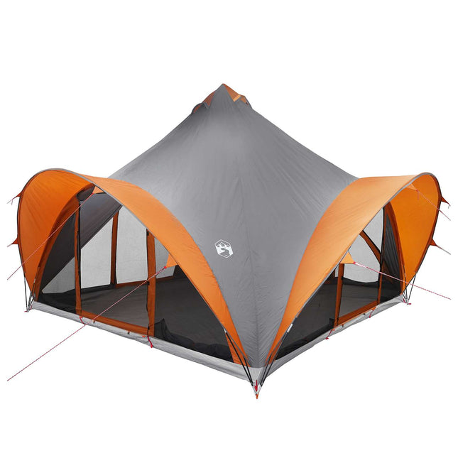 Tipi telt med tag Grå og orange 6-personers Polyester og Stål