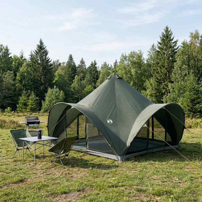 Tipi telt med tag Army grøn 6-personers Polyester og Stål