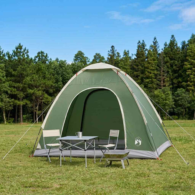 Camping telt 2-personers Grøn 185T Polyester med PU belægning