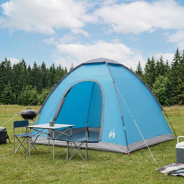 Camping telt 2-personers Blå 185T Polyester med PU belægning