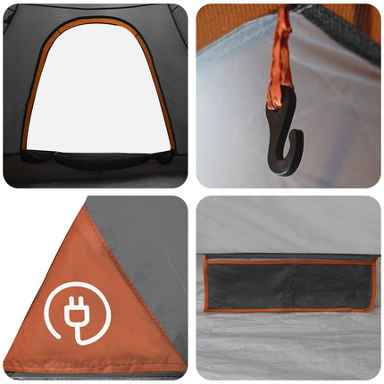 Camping telt med tag Grå og orange 190 x 140 x 105 cm