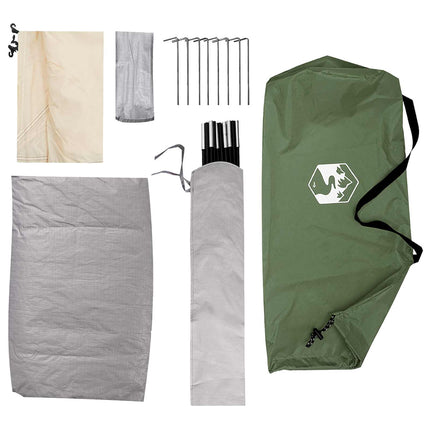 Camping telt 4-personers Grøn 185T Polyester med PU belægning