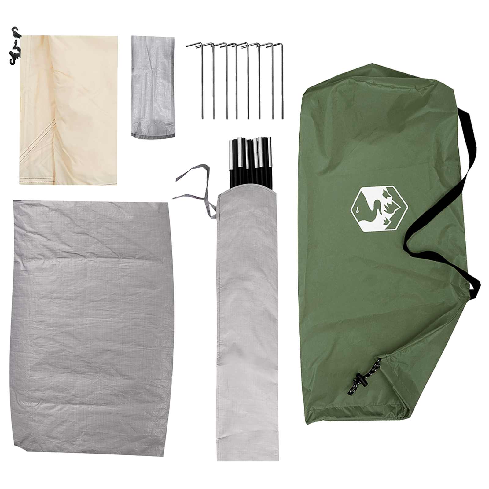 Camping telt med tag med luftventil Grøn 275 x 215 x 125 cm