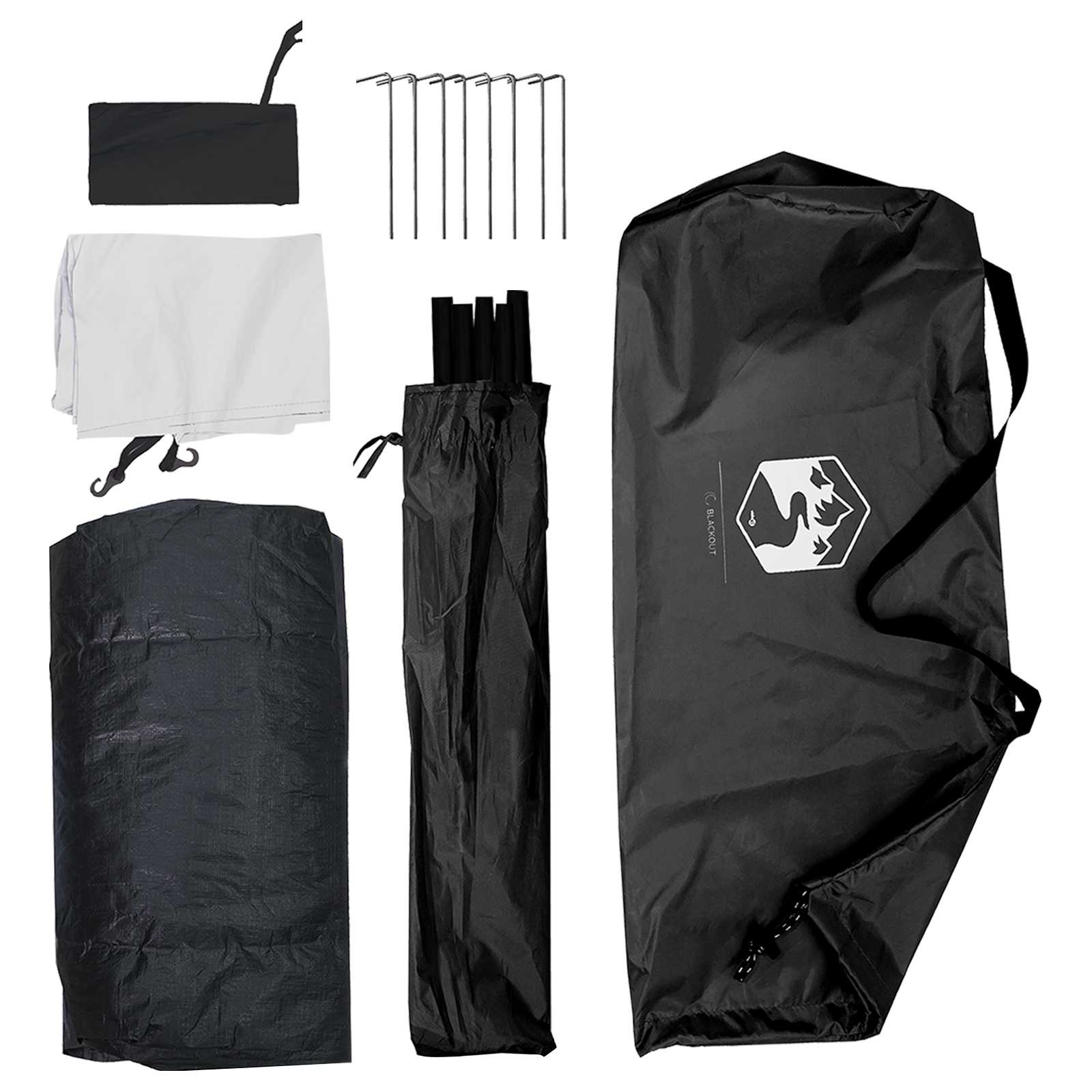 Camping telt med tag Hvid Blackout 275 x 215 x 125 cm