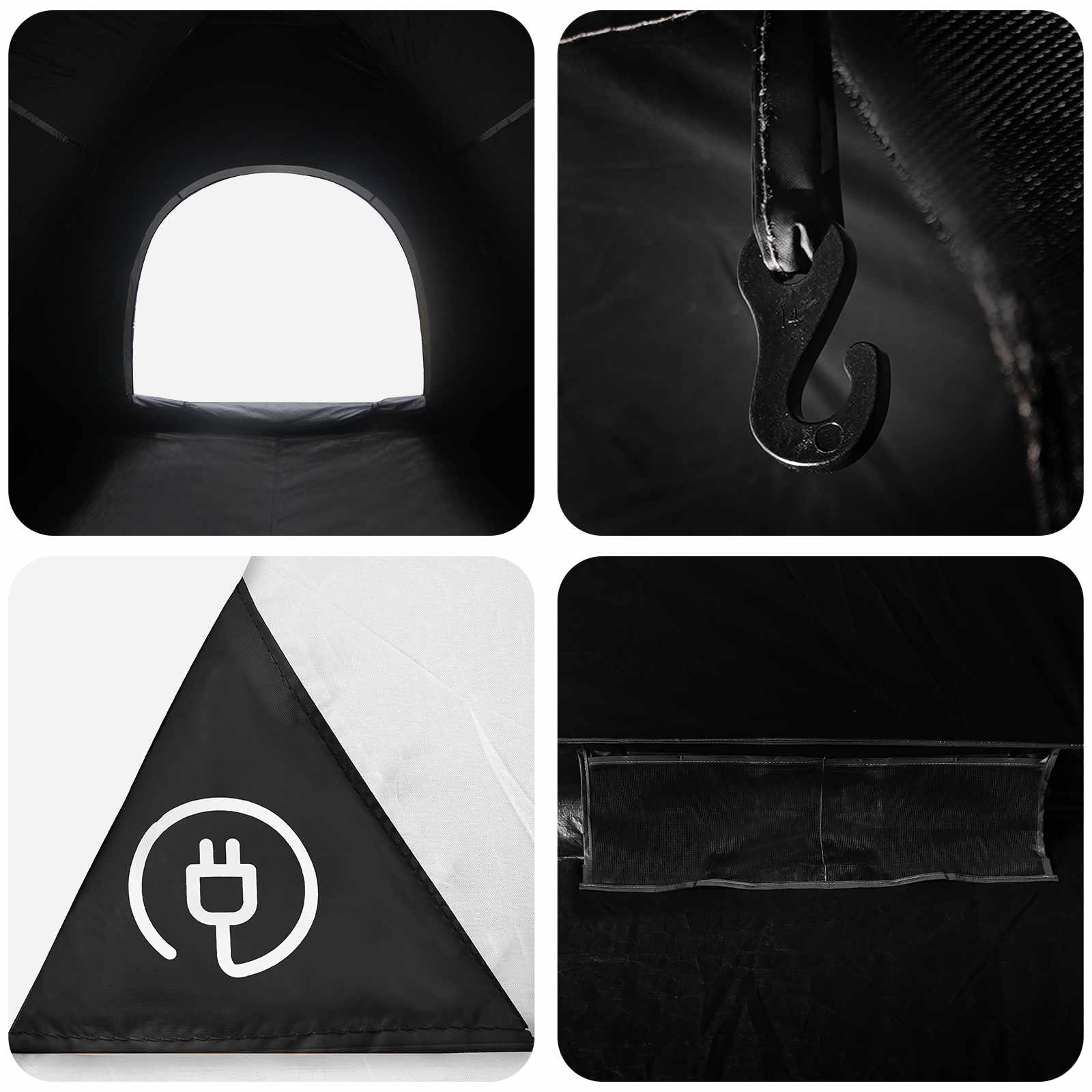 Camping telt med tag Hvid Blackout 275 x 215 x 125 cm