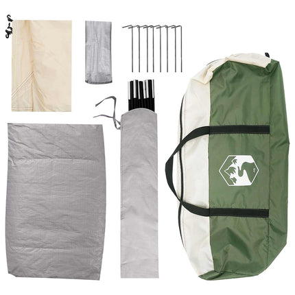 Camping telt 6-personers Grøn 185T Polyester med PU belægning
