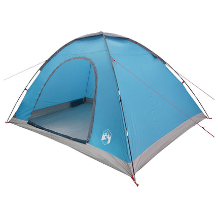 Camping telt 6-personers Blå 185T Polyester med PU belægning