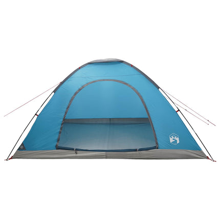 Camping telt 6-personers Blå 185T Polyester med PU belægning