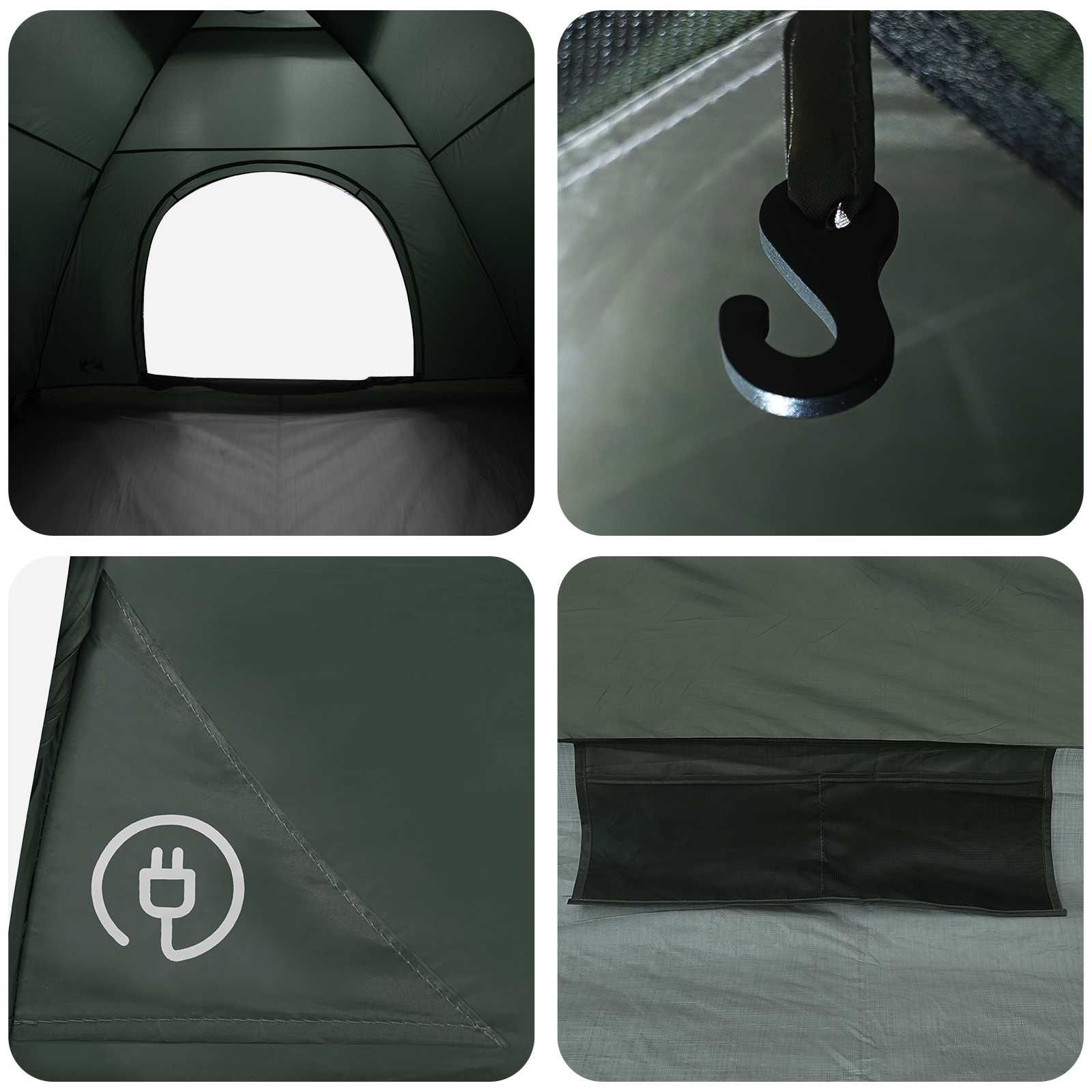 Camping telt med tag Army Grøn 335 x 275 x 180 cm