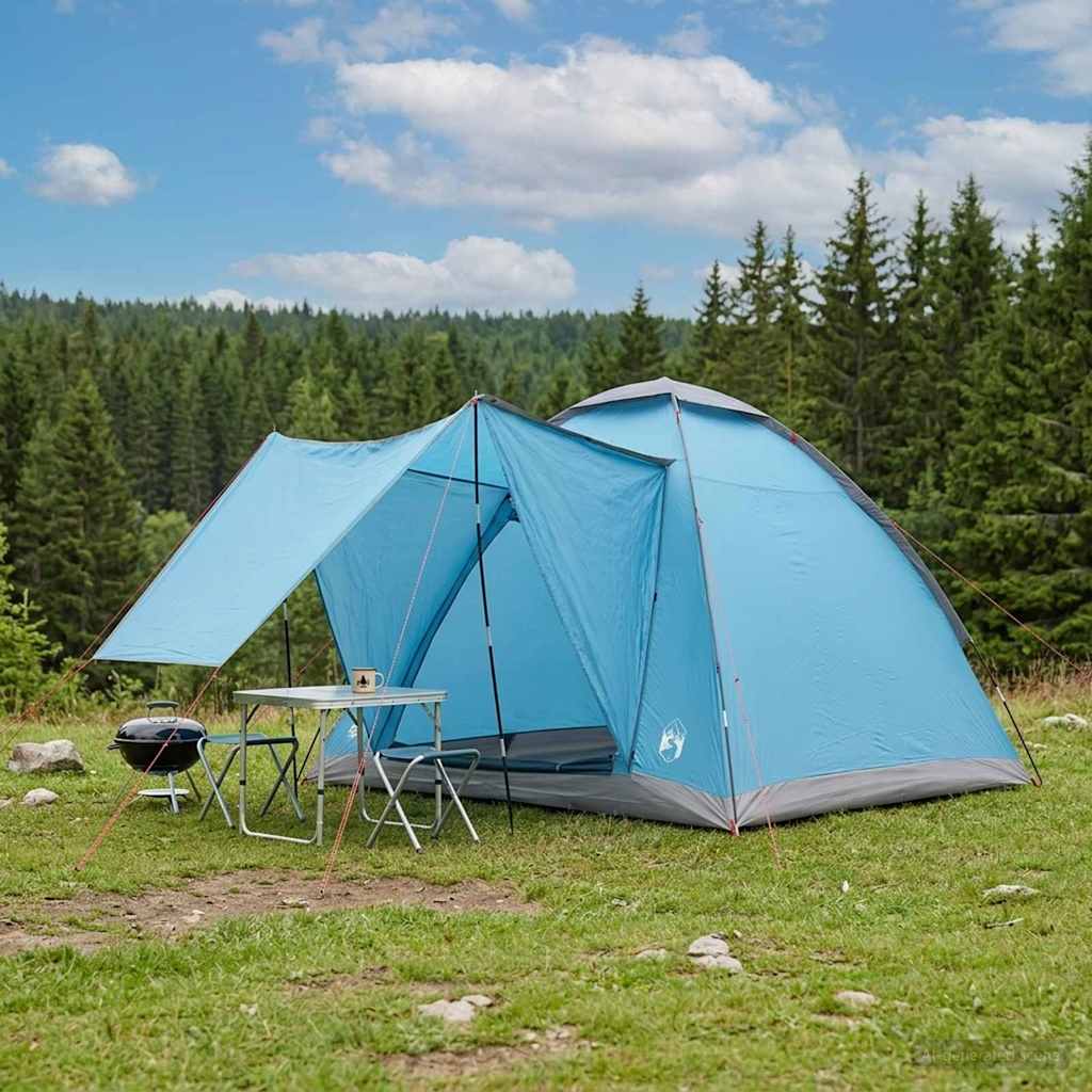 Camping telt med tag Blå 2-personers Polyester og Stål billede