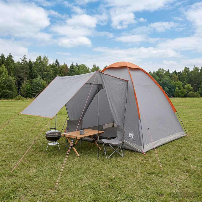 Camping telt Grå og orange 2-personers Polyester og Stål