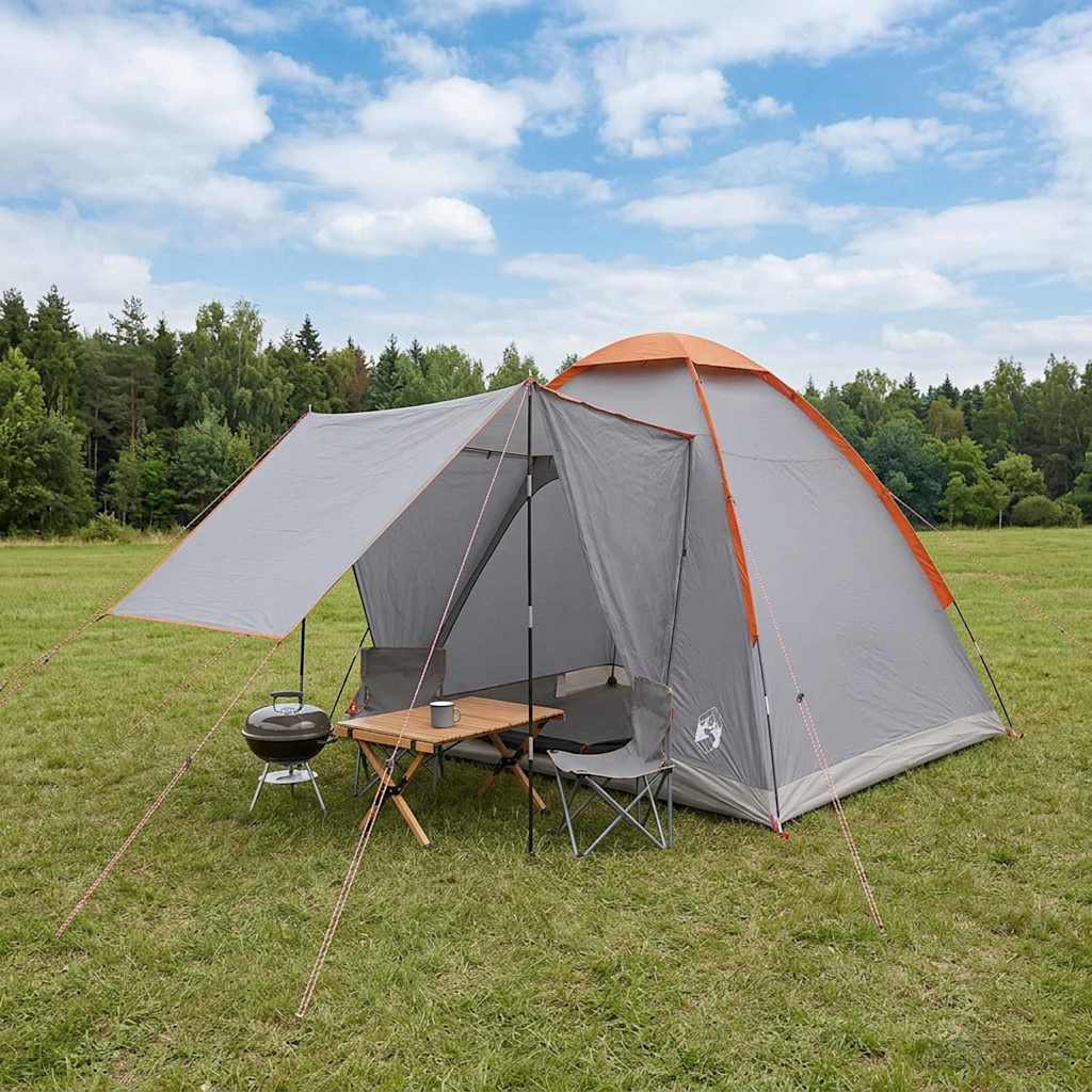 Camping telt Grå og orange 2-personers Polyester og Stål