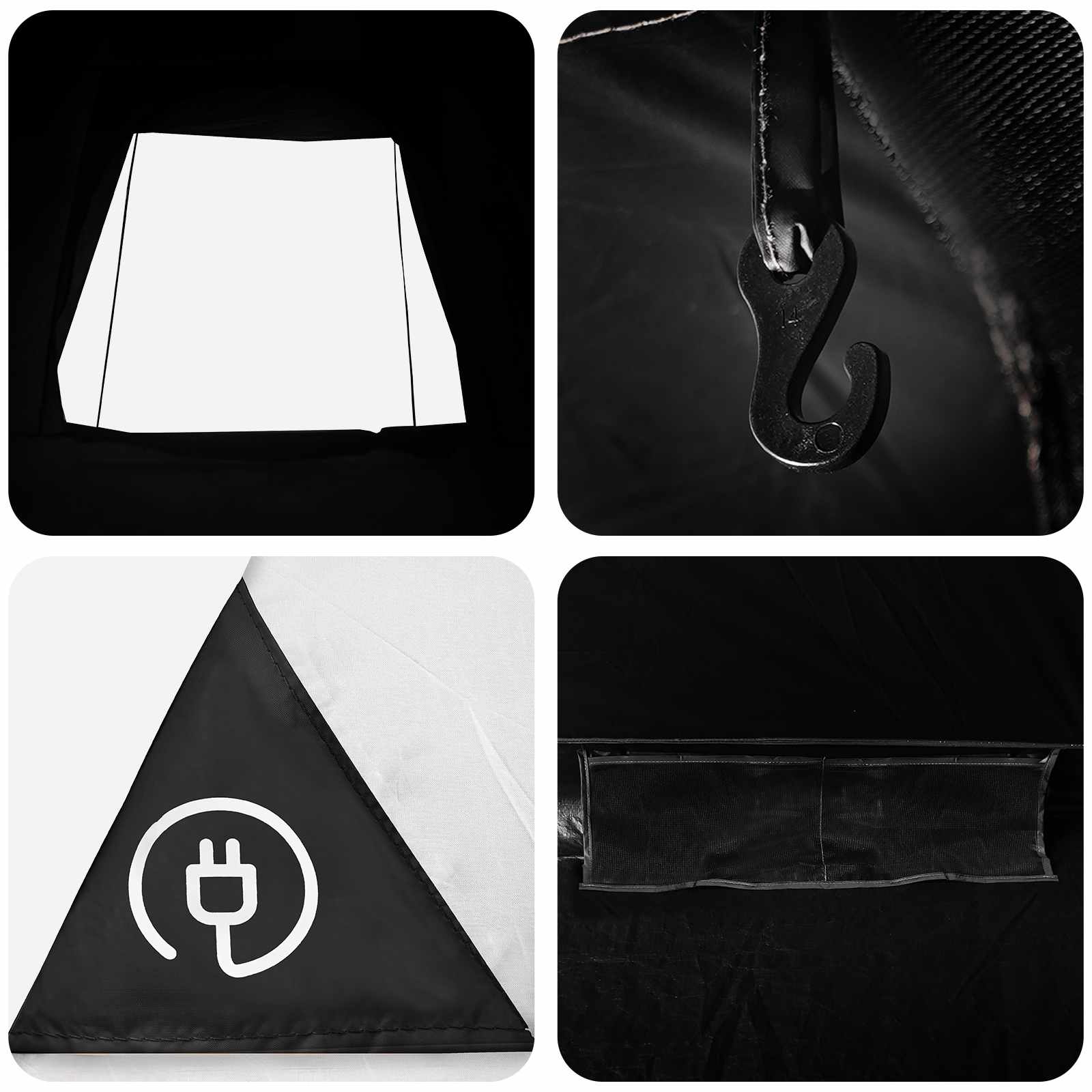 Camping telt Hvid Blackout 190 x 140 x 105 cm Polyester og Stål