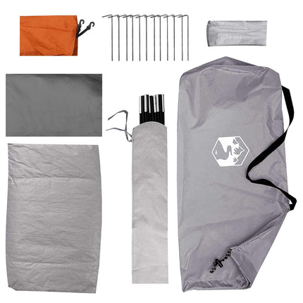 Camping telt 4-personers Grå og orange Polyester og Stål