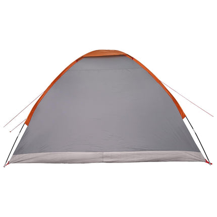 Camping telt 4-personers Grå og orange Polyester og Stål
