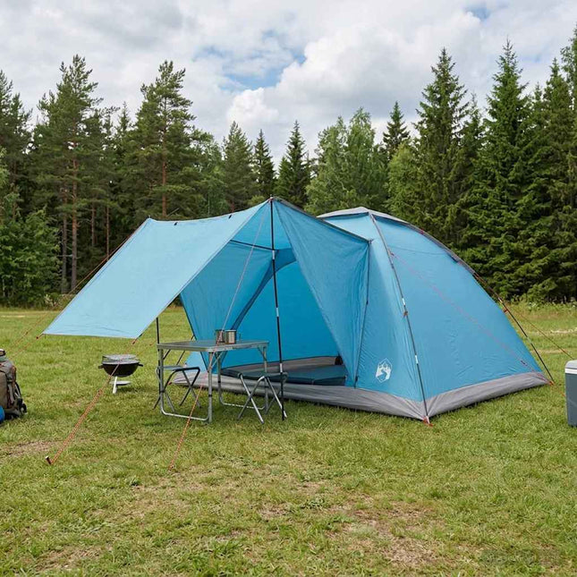 Camping telt 6-personers Blå Polyester og Stål