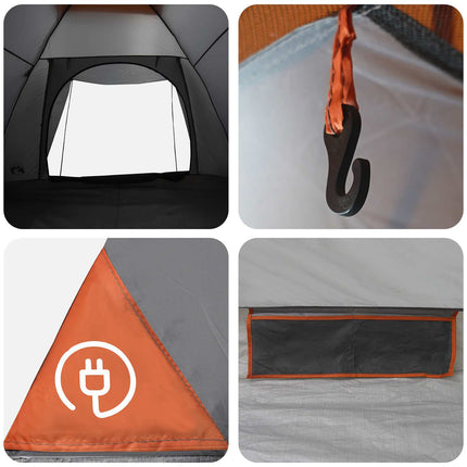 Camping telt Grå og orange 6-personers Polyester og Stål