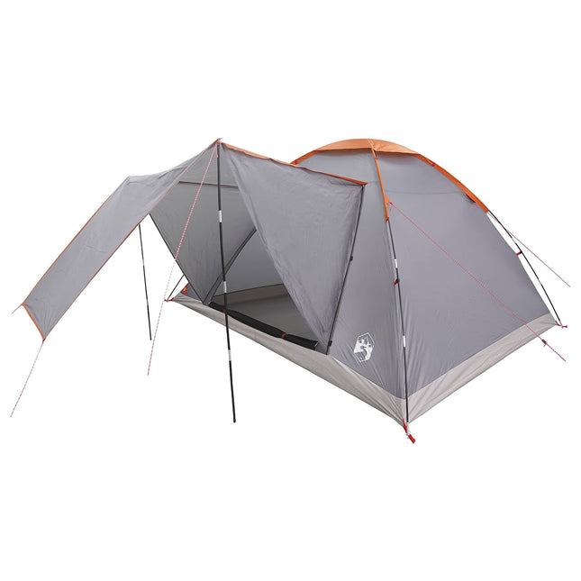 Camping telt 6-personers Grå og orange Polyester og Stål