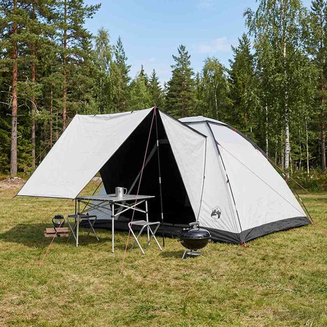 Camping telt 6-personers Hvid Blackout Polyester og Stål