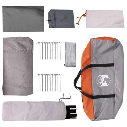 Tunneltelt med tag Grå og orange 10-personers Polyester og Stål