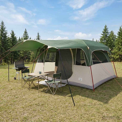 Tunneltelt med tag Grøn 427 x 305 x 205 cm Polyester og Stål