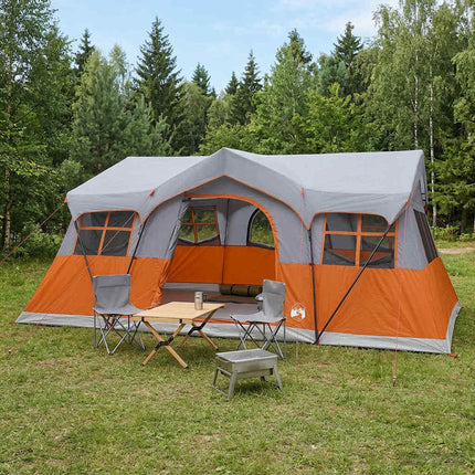 Familietelt Grå og orange 487 x 340 x 216 cm Polyester og Stål