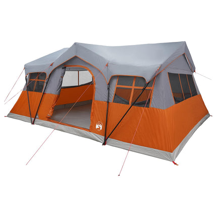 Familietelt Grå og orange 487 x 340 x 216 cm Polyester og Stål