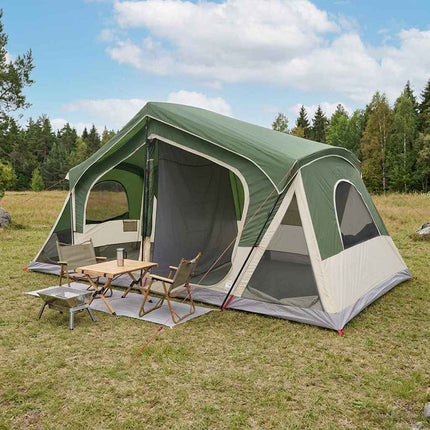 Hyttetelt med tag Grøn 480 x 273 x 205 cm Polyester og Stål