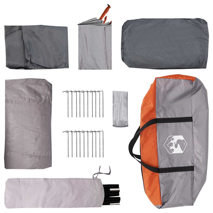 Hyttetelt Grå og orange 480 x 273 x 205 cm Polyester og Stål