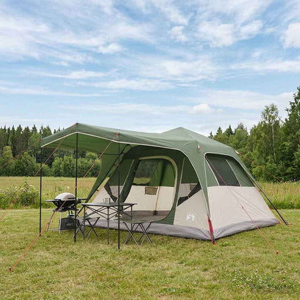 Familietelt med tag Grøn 305 x 275 x 190 cm Polyester og Stål