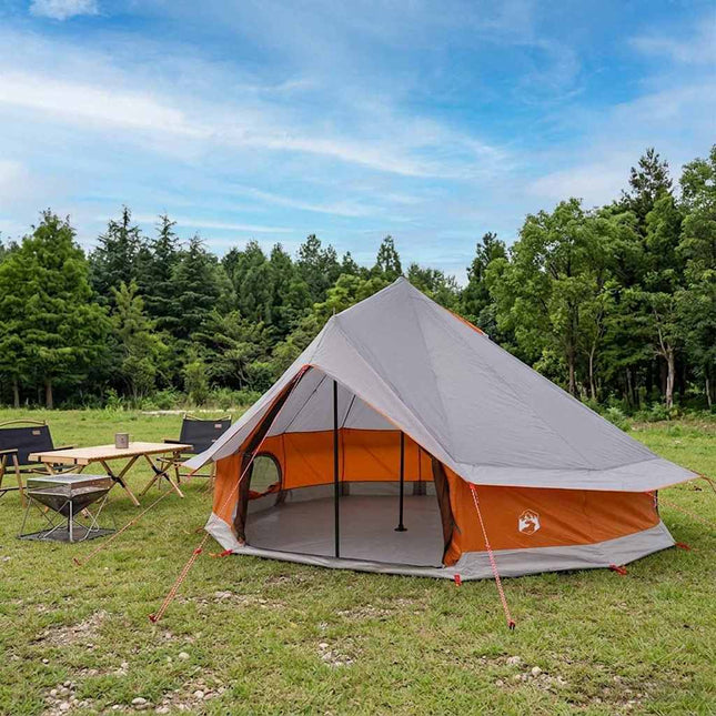 Tipi telt 18-personers Grå og orange Polyester og Stål