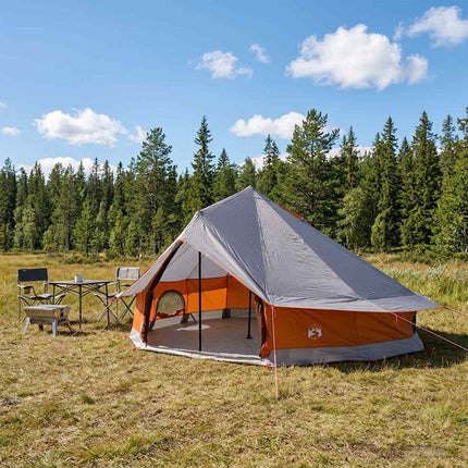 Tipi telt Grå og orange 800 x 800 x 430 cm Polyester og Stål