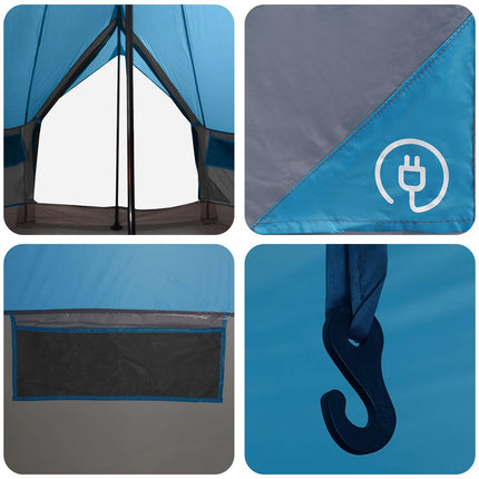 Tipi telt med tag Blå 250 x 250 cm Polyester og Stål
