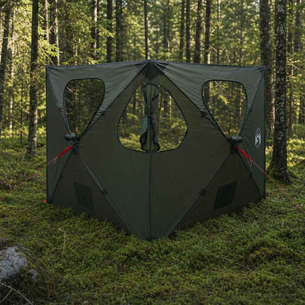Jagttelt med tag Army Grøn 145 x 145 x 150 cm Polyester og Stål