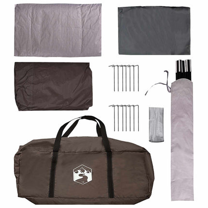 Familietelt med tag Brun Grå 380 x 260 x 190 cm Polyester