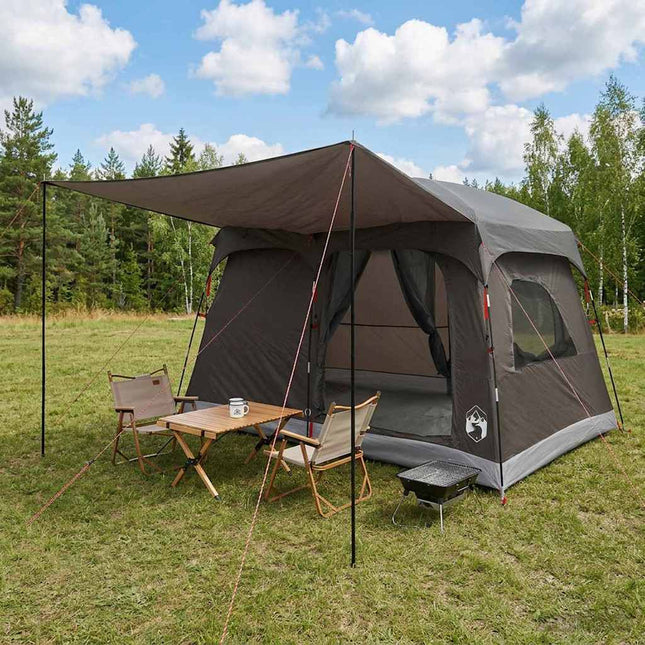 Familietelt 8-personers Brun Grå Polyester